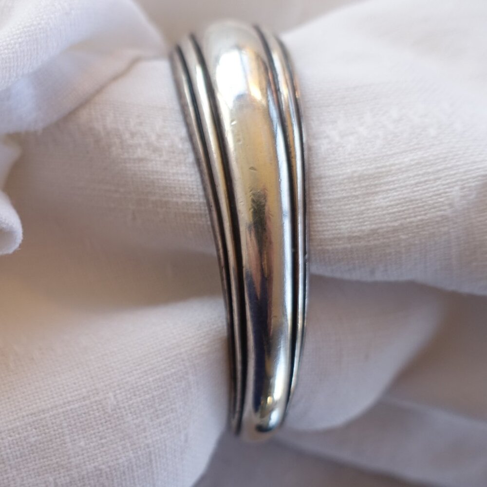 Vintage Kabana Asymmetrical Sterling Cuff 22g Unisex - Picture 5 of 10